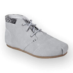 Bobs by Sketchers Grey Suede Lace Up Ankle Bootie